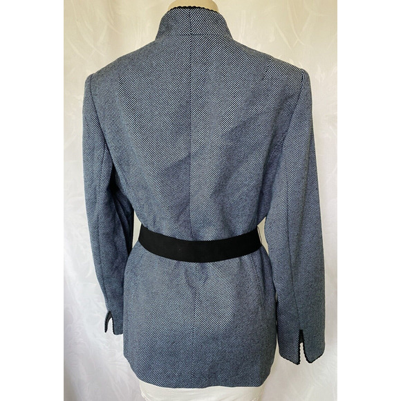 Vintage Carlisle Blazer Jacket Blue Black Wool Three Button Long Sleeve … - Picture 4 of 7